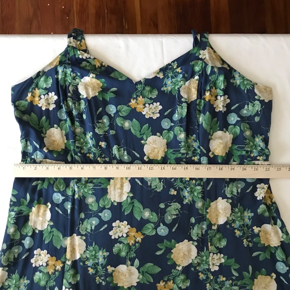 OLD NAVY Floral Maxi Slip Dress Navy Women’s Plus Size 3X - Picture 10 of 16